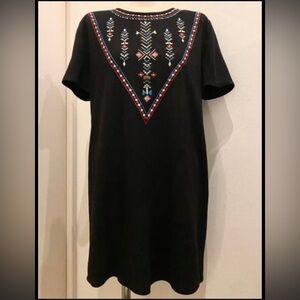 Forever 21-faux suede embroidered mini dress